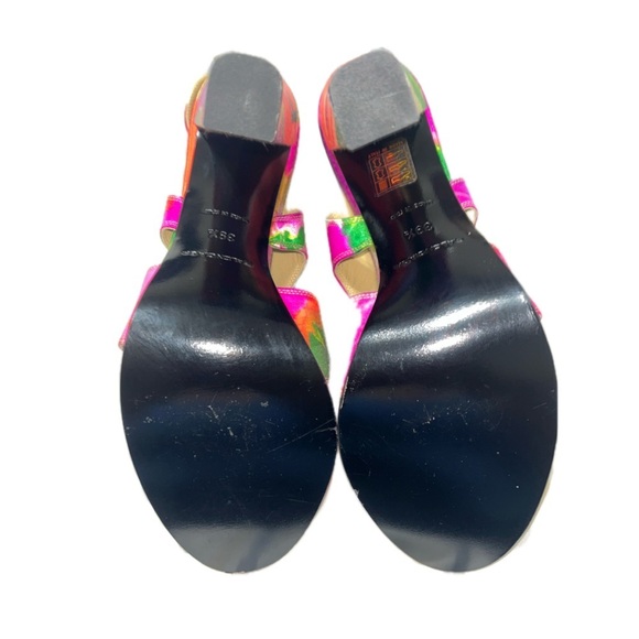 Balenciaga Paris Multicolor Satin Slingback OpenToe Sandals EU39.5 US9 - Picture 10 of 13
